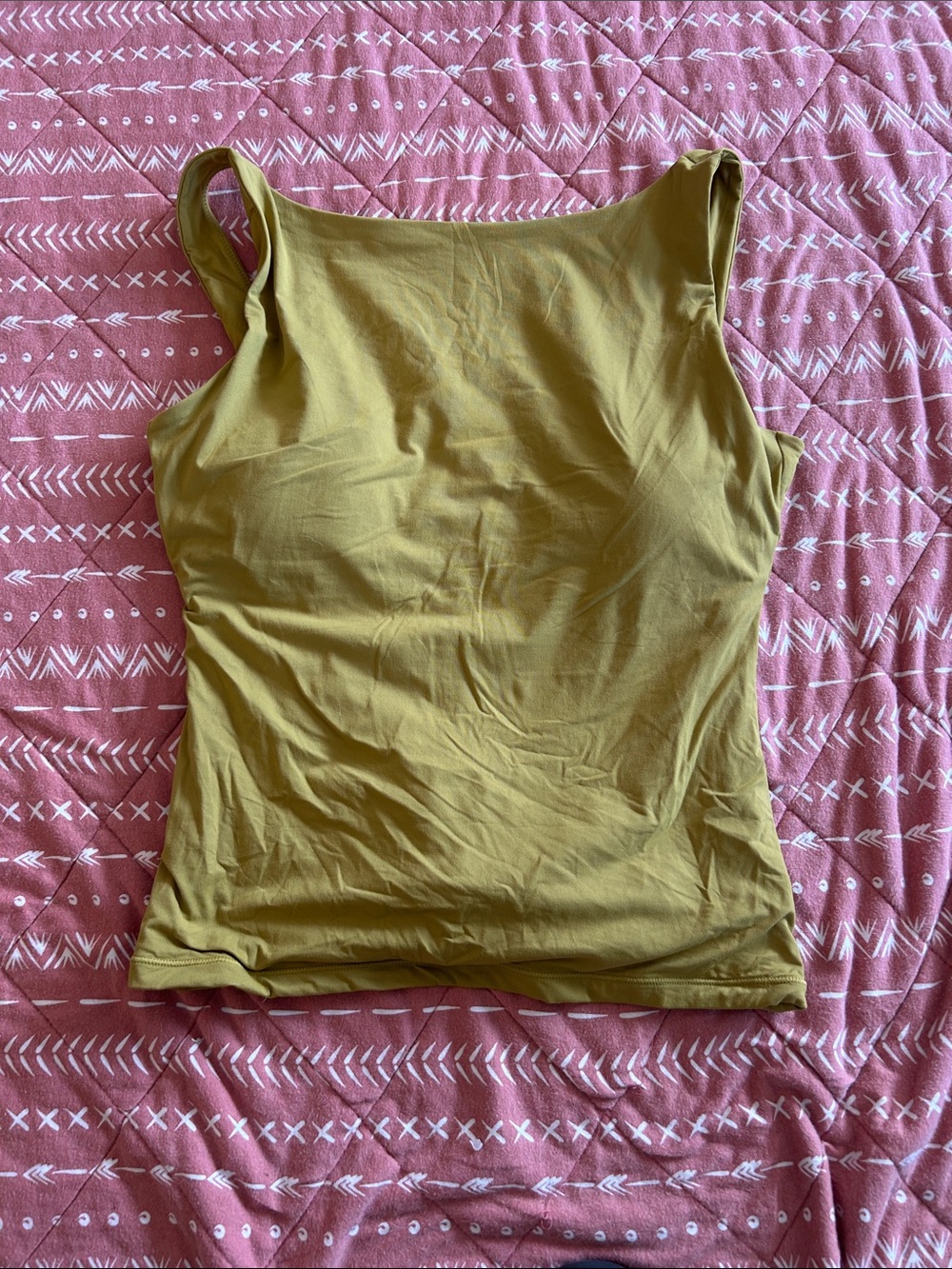 Women’s Olive Green Stretch Scoop Tank Top